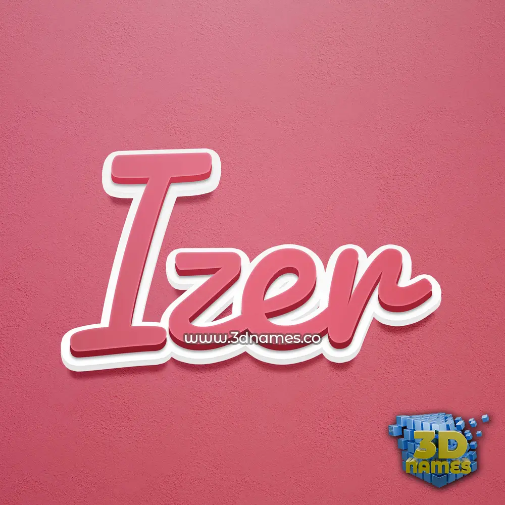 izer in Red Scribble style - 3D name wallpaper