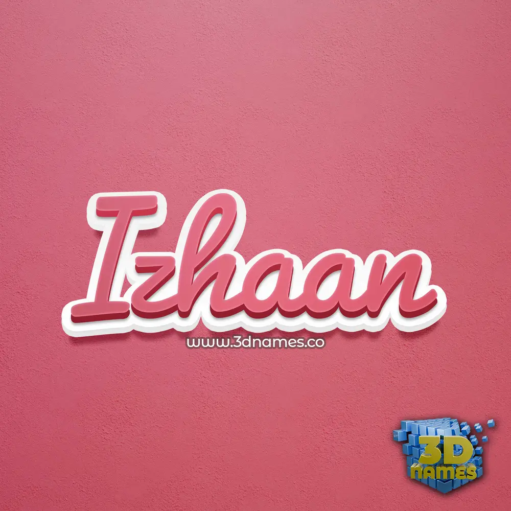 izhaan in Red Scribble style - 3D name wallpaper