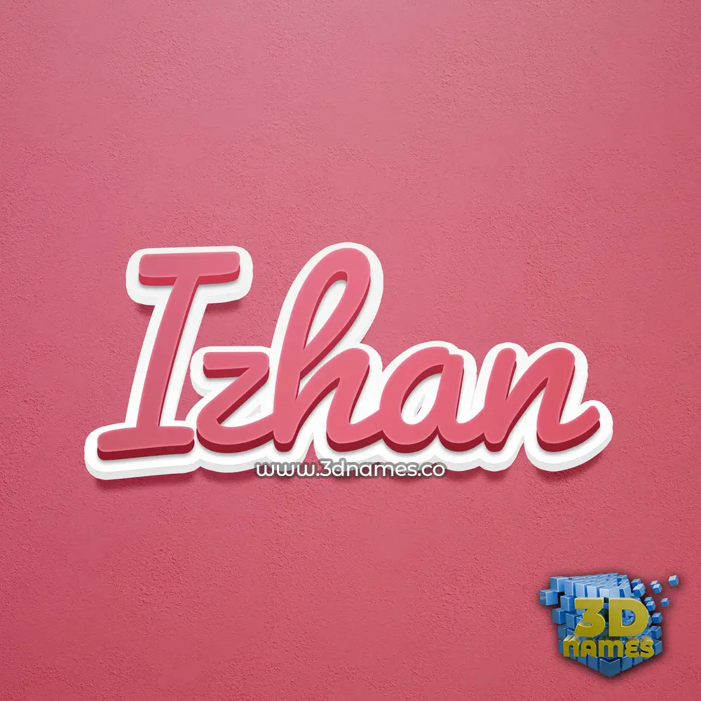 izhan in Red Scribble style - 3D name wallpaper