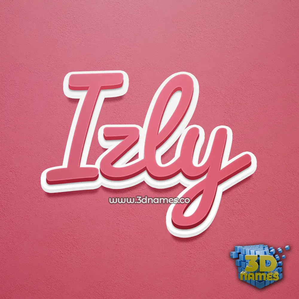 izly in Red Scribble style - 3D name wallpaper