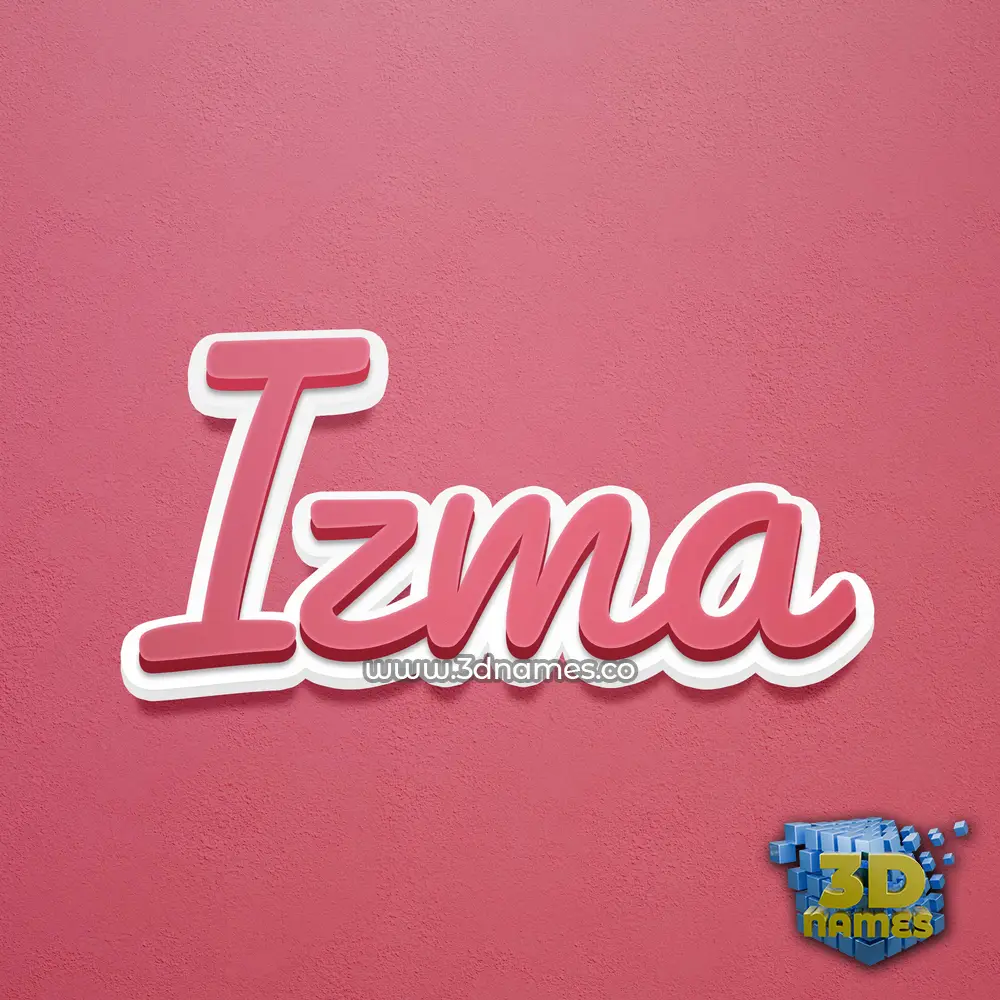 izma in Red Scribble style - 3D name wallpaper