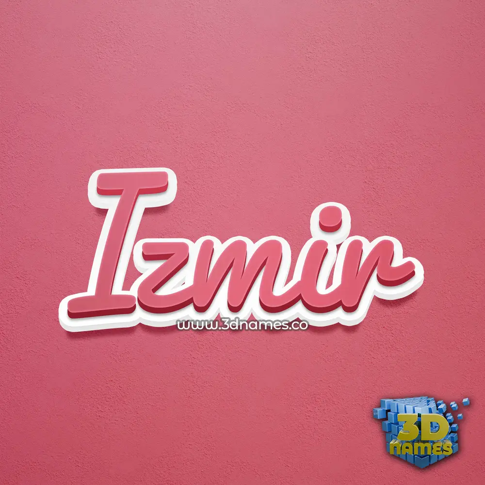 izmir in Red Scribble style - 3D name wallpaper