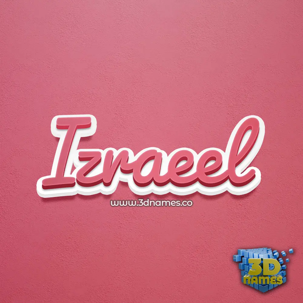 izraeel in Red Scribble style - 3D name wallpaper