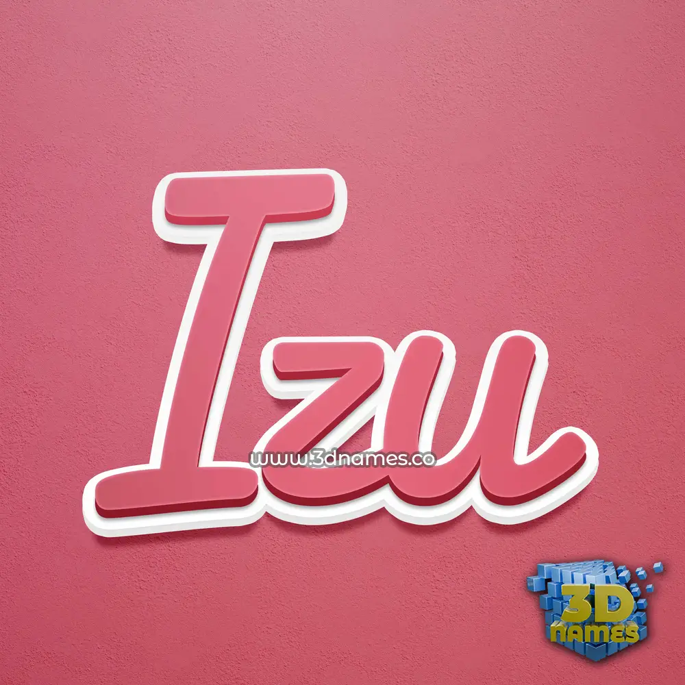 izu in Red Scribble style - 3D name wallpaper