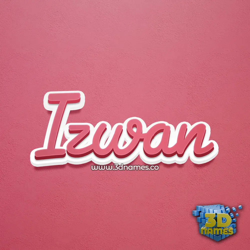 izwan in Red Scribble style - 3D name wallpaper