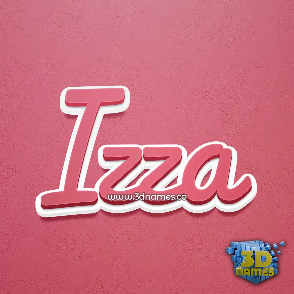 izza in Red Scribble style - 3D name wallpaper