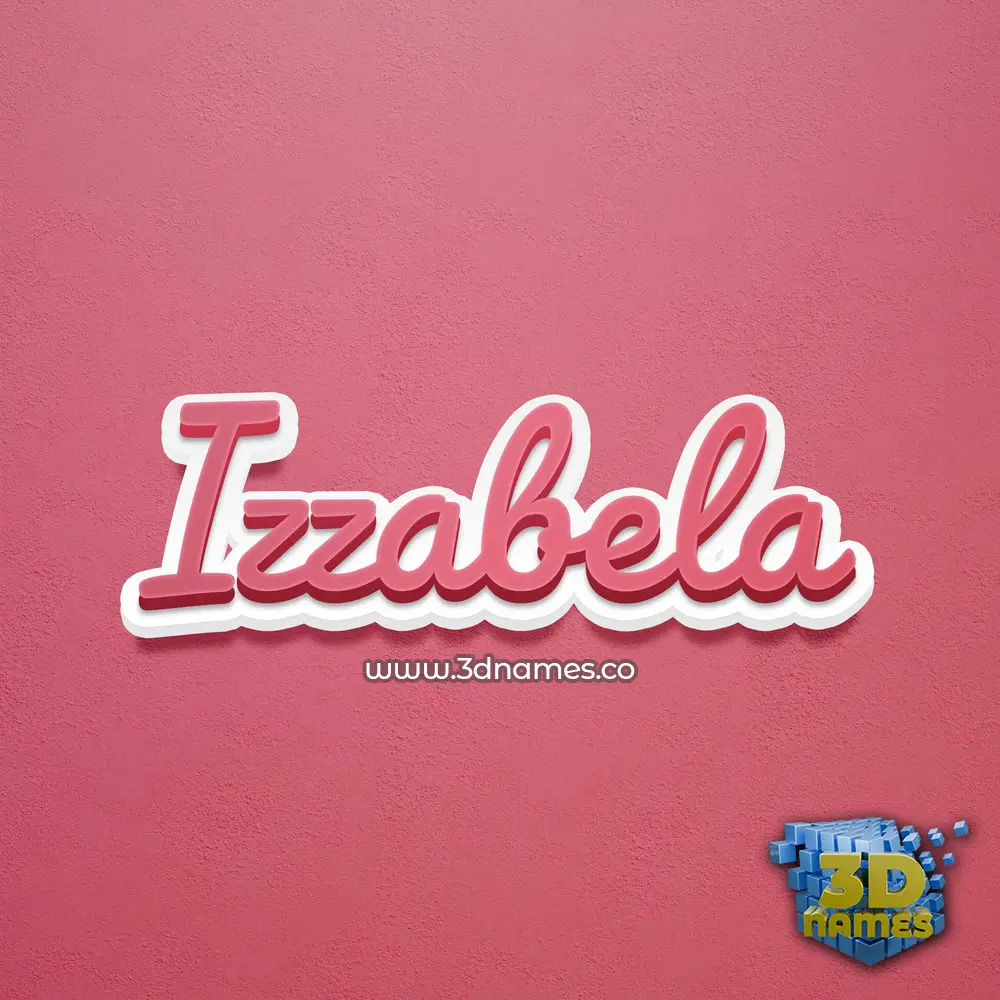 izzabela in Red Scribble style - 3D name wallpaper