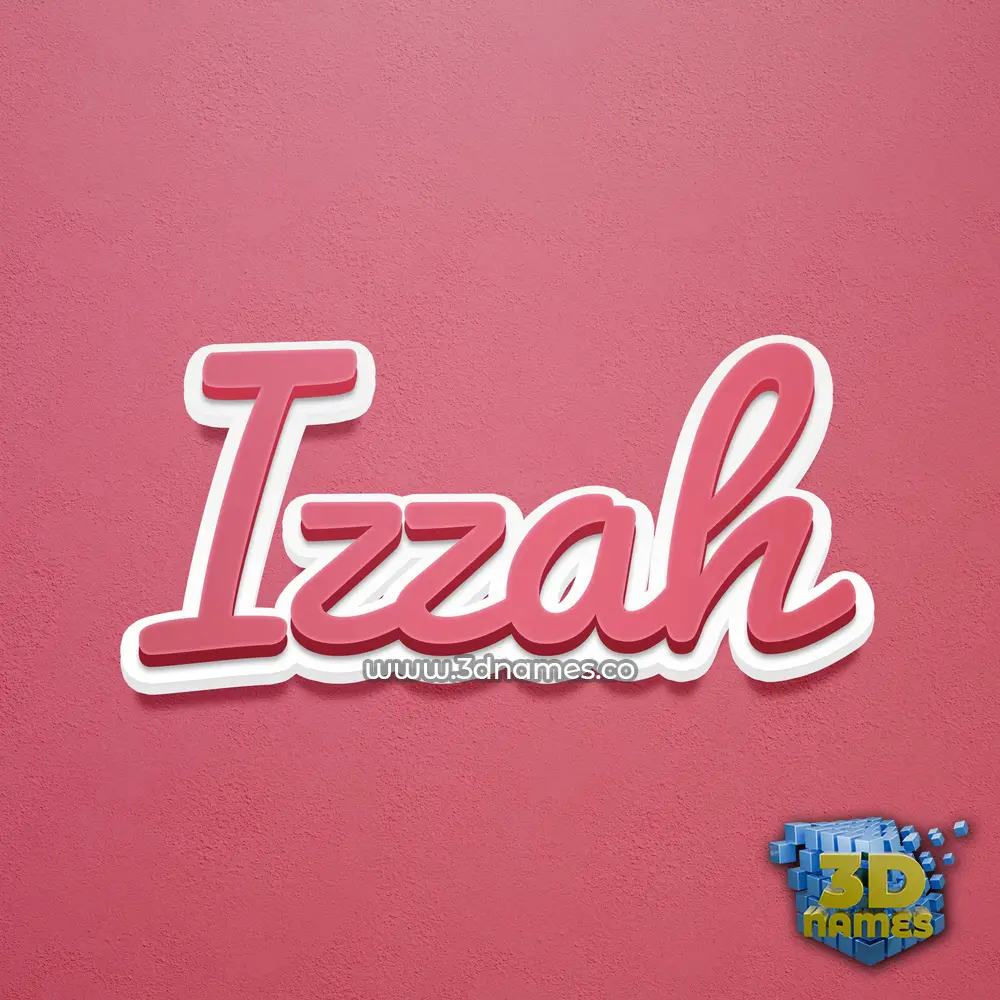 izzah in Red Scribble style - 3D name wallpaper