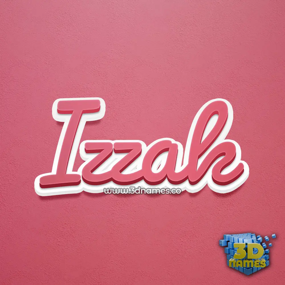 izzak in Red Scribble style - 3D name wallpaper