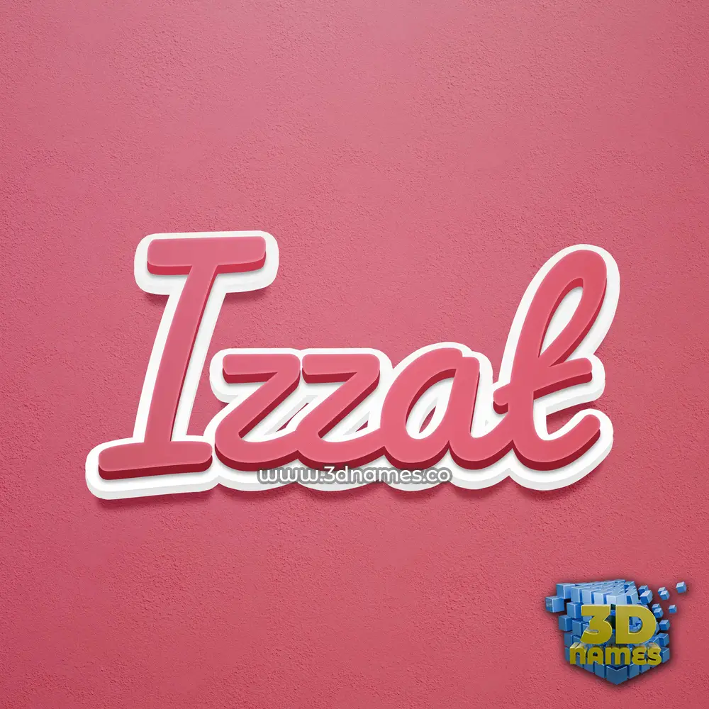 izzat in Red Scribble style - 3D name wallpaper