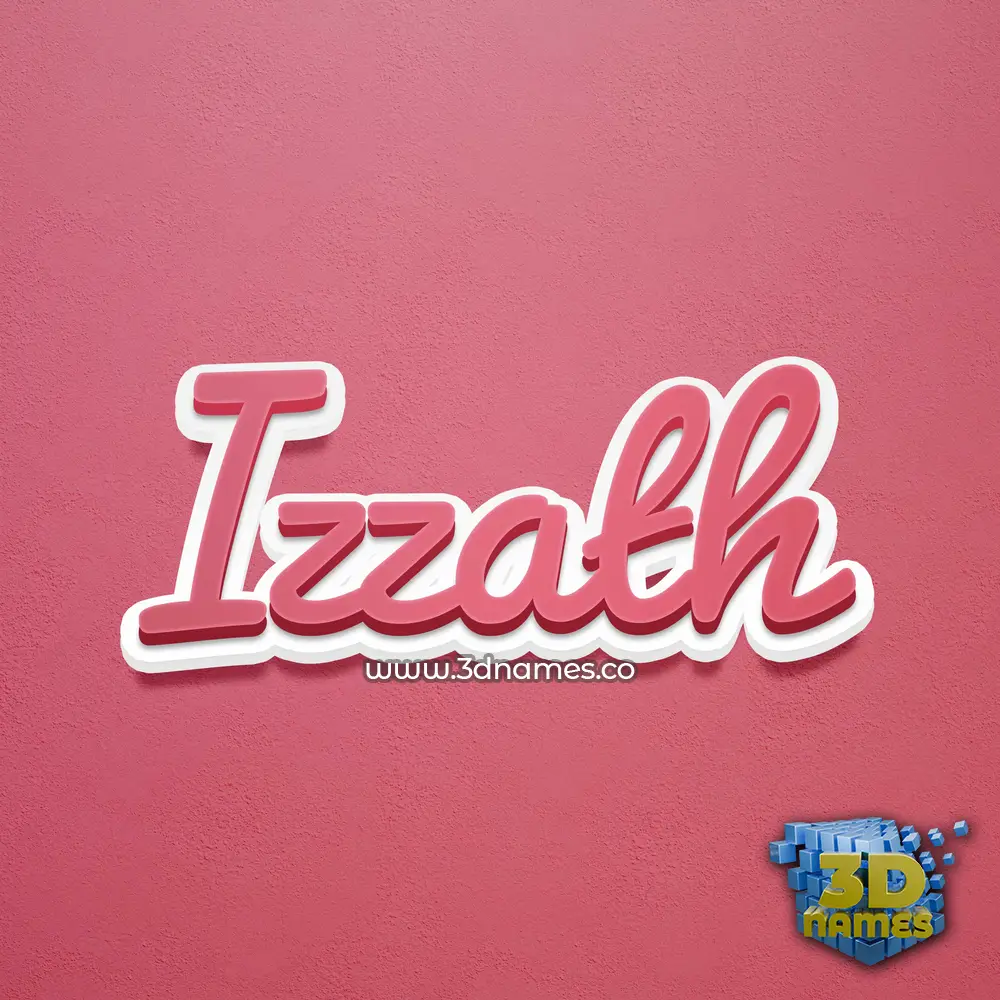 izzath in Red Scribble style - 3D name wallpaper