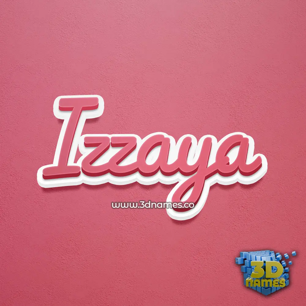 izzaya in Red Scribble style - 3D name wallpaper