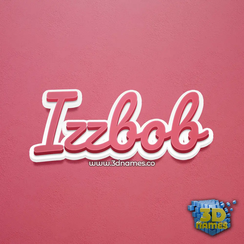 izzbob in Red Scribble style - 3D name wallpaper