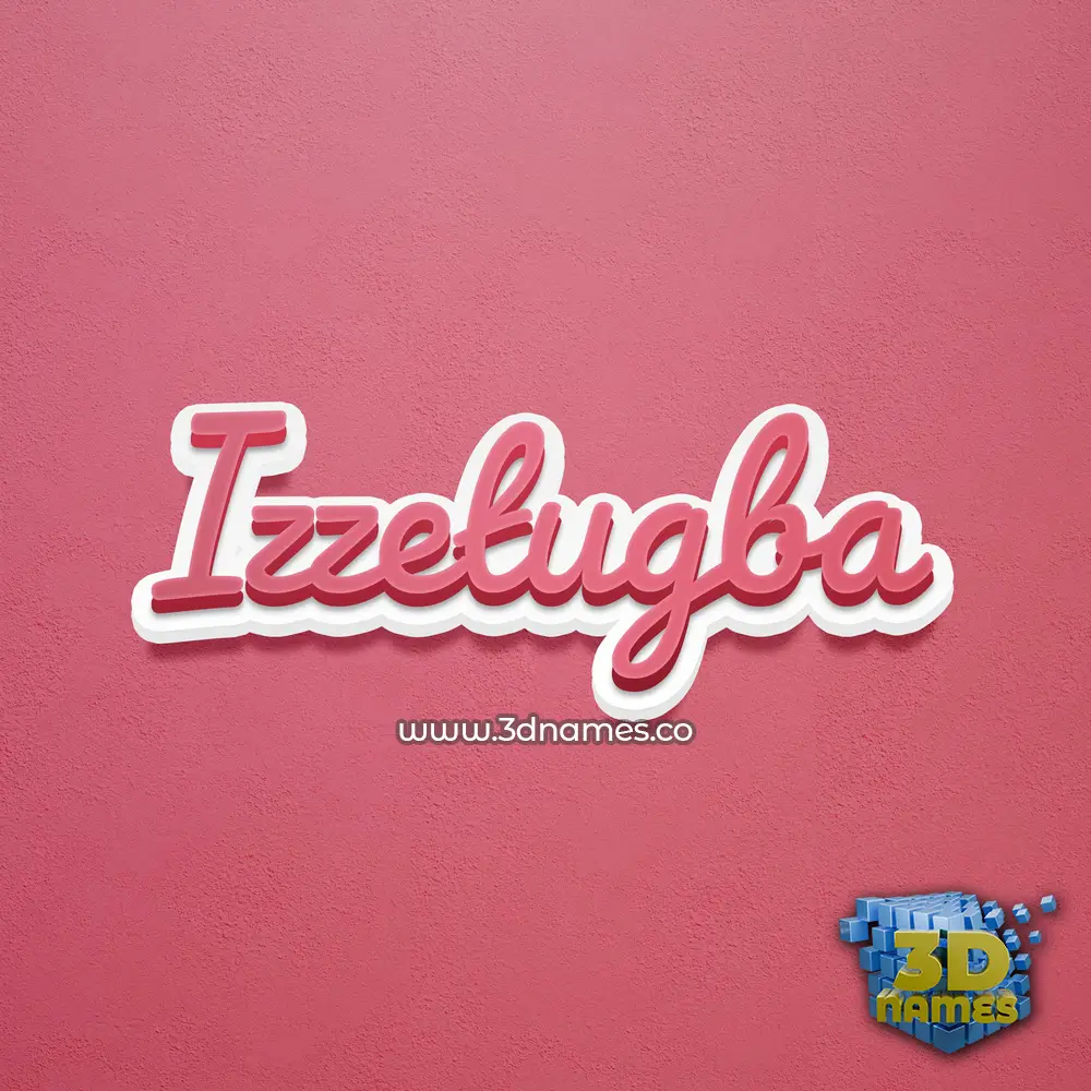 izzetugba in Red Scribble style - 3D name wallpaper