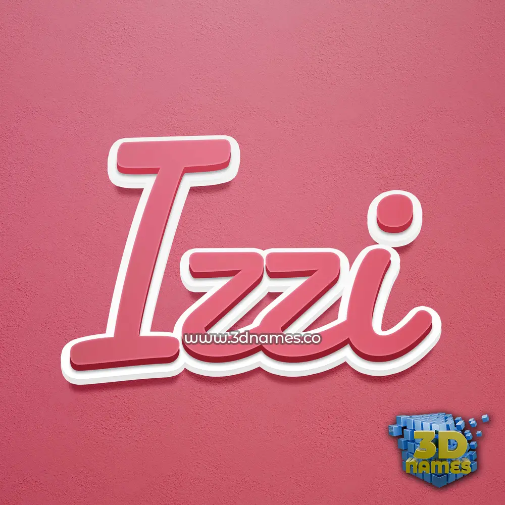 izzi in Red Scribble style - 3D name wallpaper