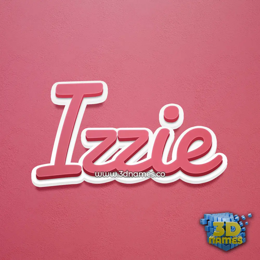 izzie in Red Scribble style - 3D name wallpaper