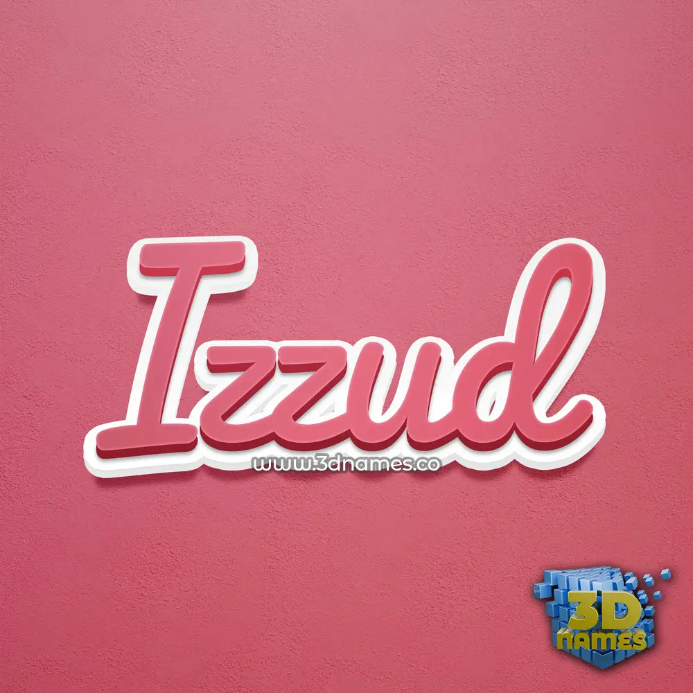 izzud in Red Scribble style - 3D name wallpaper