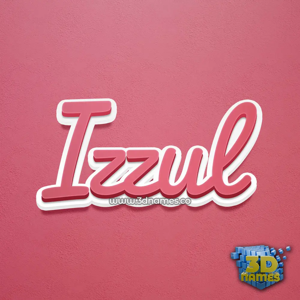 izzul in Red Scribble style - 3D name wallpaper