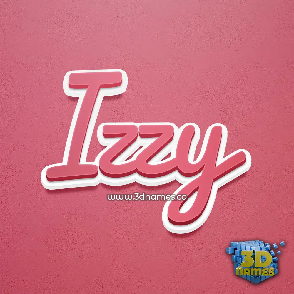izzy in Red Scribble style - 3D name wallpaper