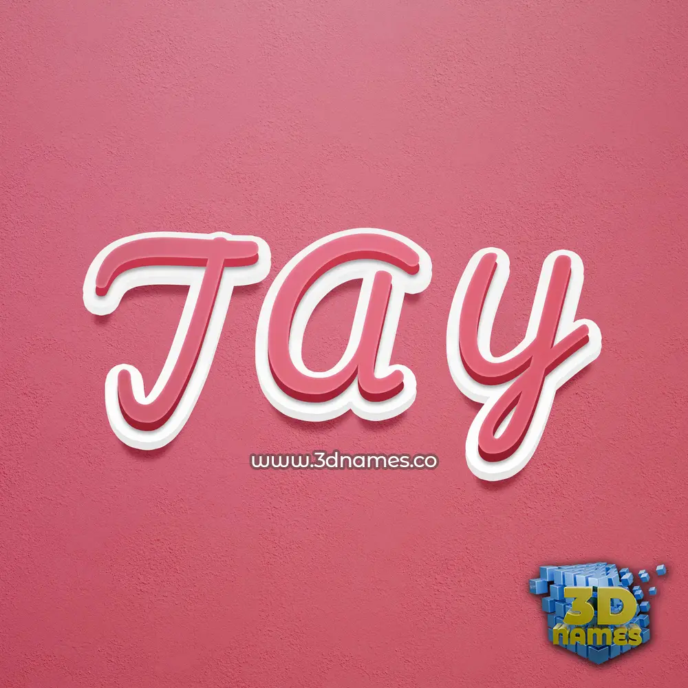 j a y in Red Scribble style - 3D name wallpaper