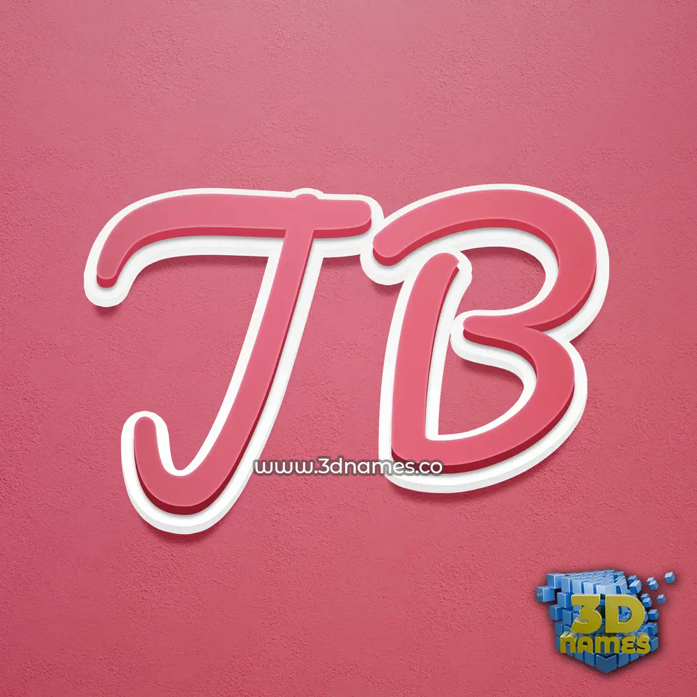 j b in Red Scribble style - 3D name wallpaper