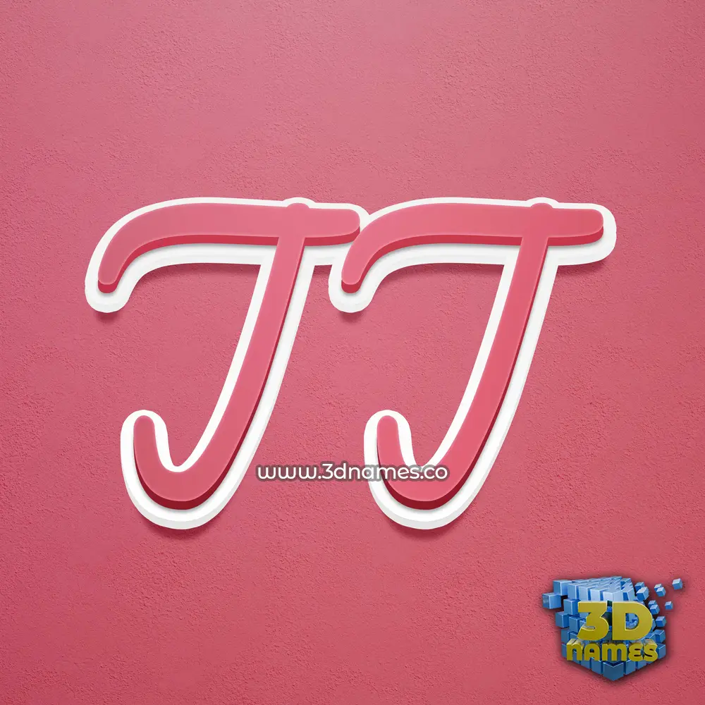 j j in Red Scribble style - 3D name wallpaper