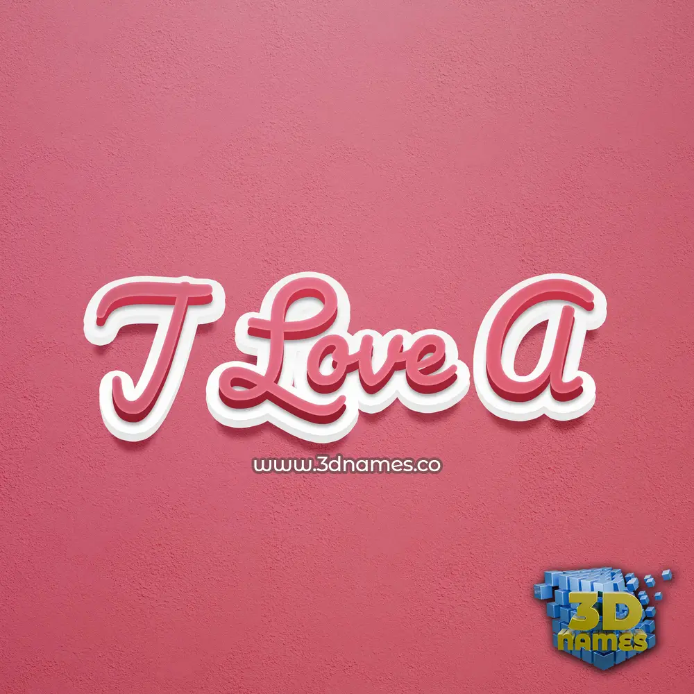j love a in Red Scribble style - 3D name wallpaper