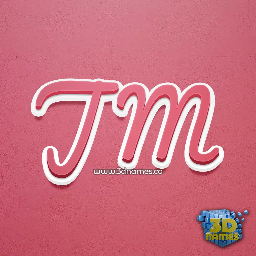 j m in Red Scribble style - 3D name wallpaper