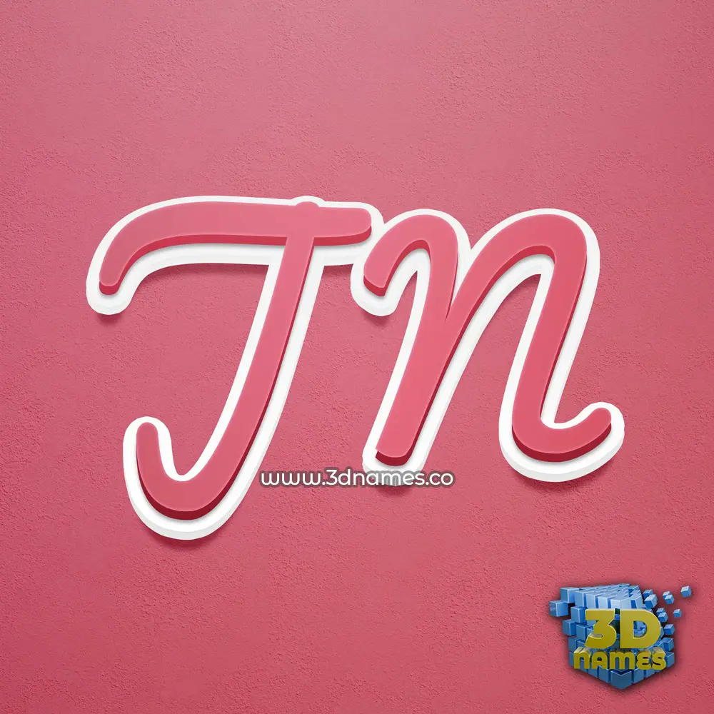 j n in Red Scribble style - 3D name wallpaper