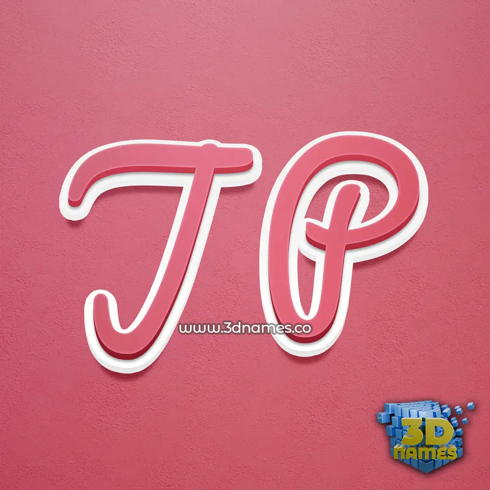 j p in Red Scribble style - 3D name wallpaper