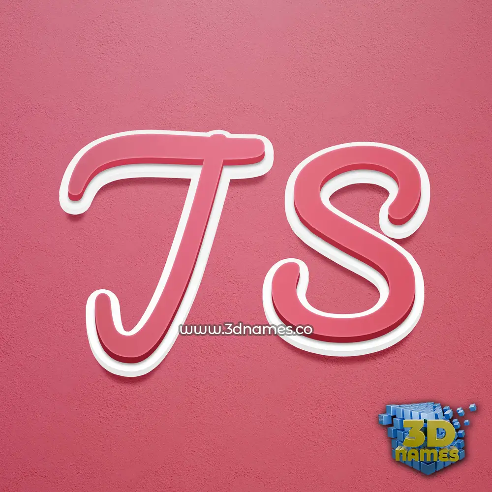 j s in Red Scribble style - 3D name wallpaper