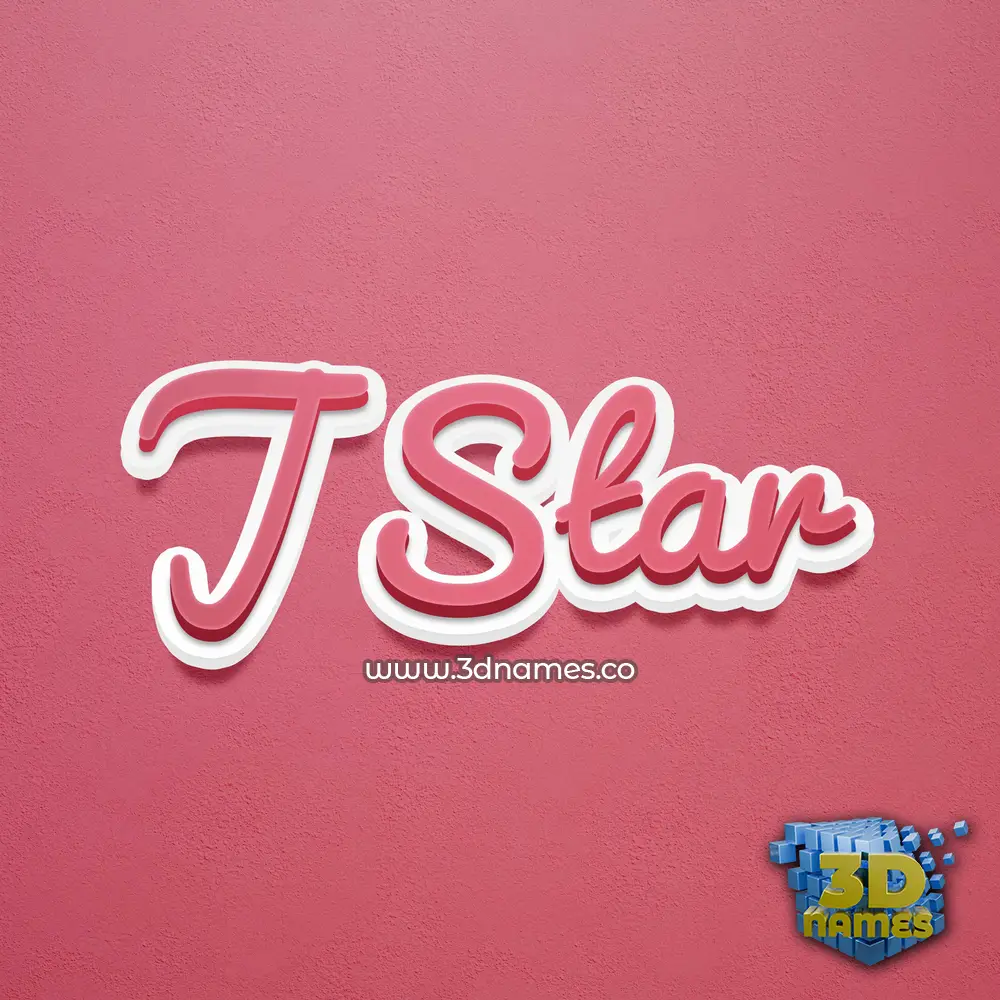 j star in Red Scribble style - 3D name wallpaper