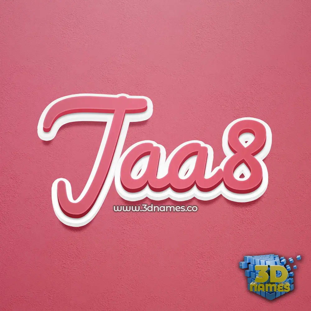 jaa8 in Red Scribble style - 3D name wallpaper
