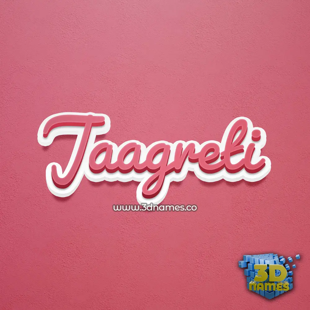 jaagreti in Red Scribble style - 3D name wallpaper