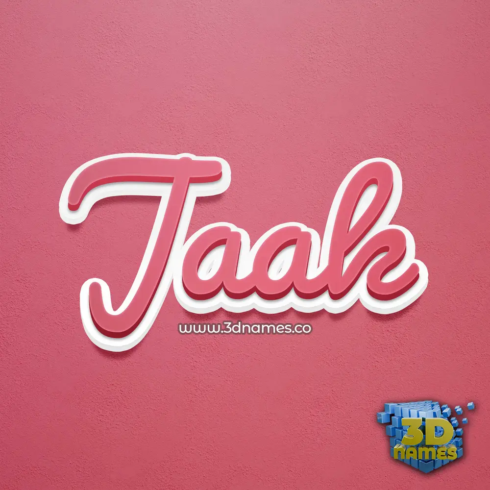 jaak in Red Scribble style - 3D name wallpaper