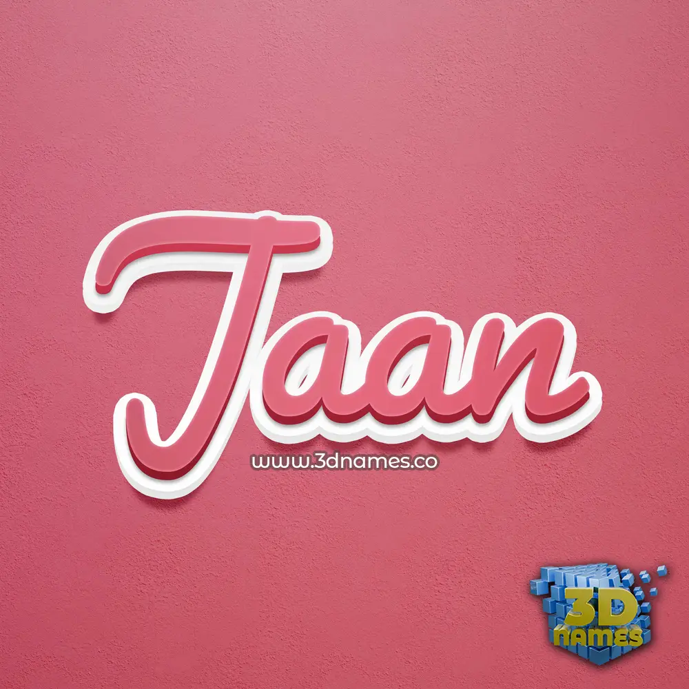 jaan in Red Scribble style - 3D name wallpaper