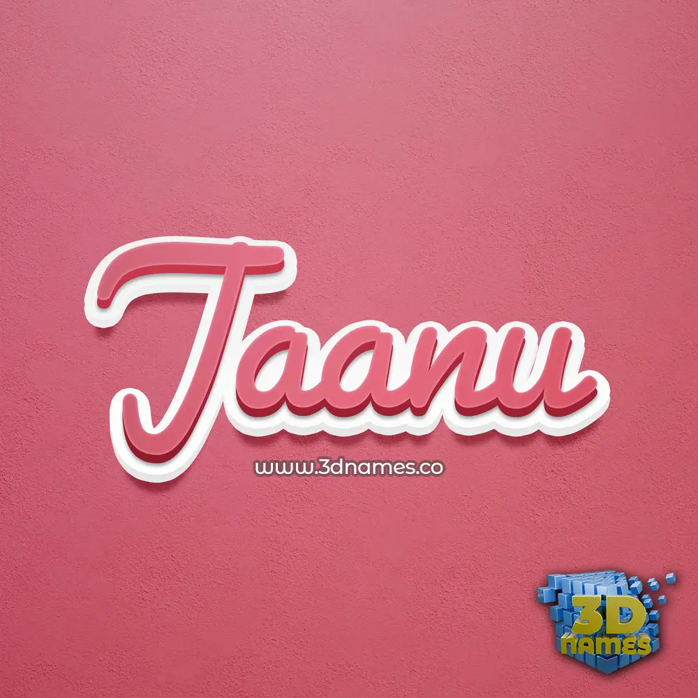 jaanu in Red Scribble style - 3D name wallpaper
