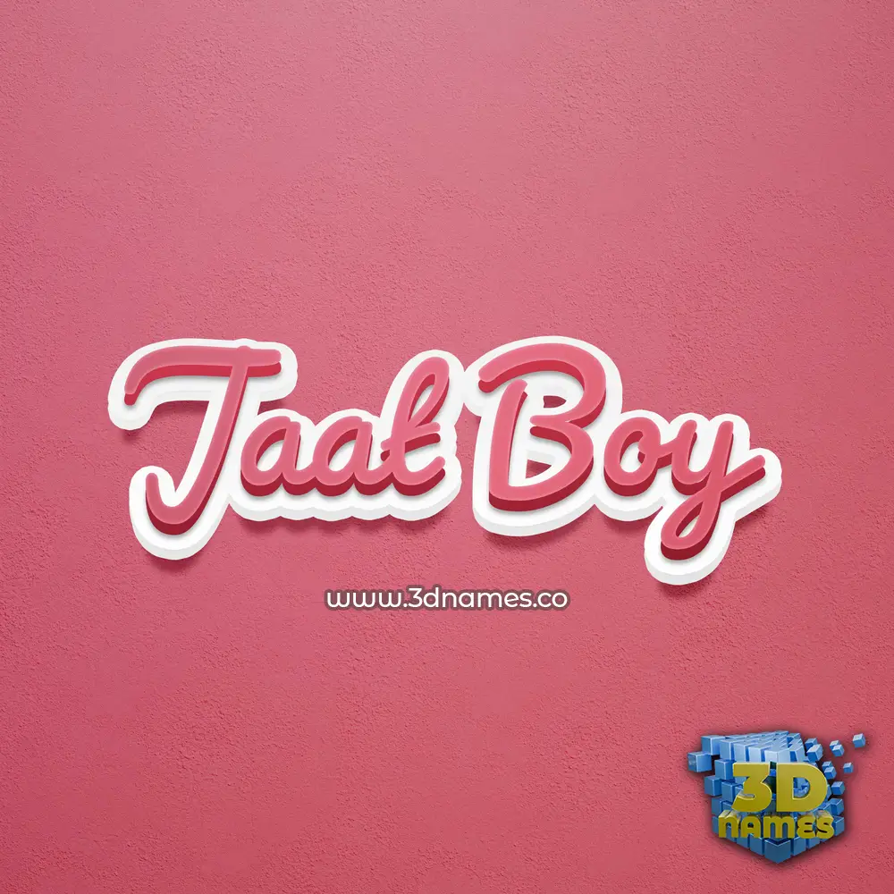 jaat boy in Red Scribble style - 3D name wallpaper