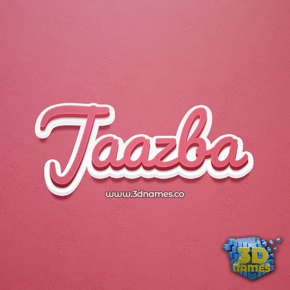 jaazba in Red Scribble style - 3D name wallpaper