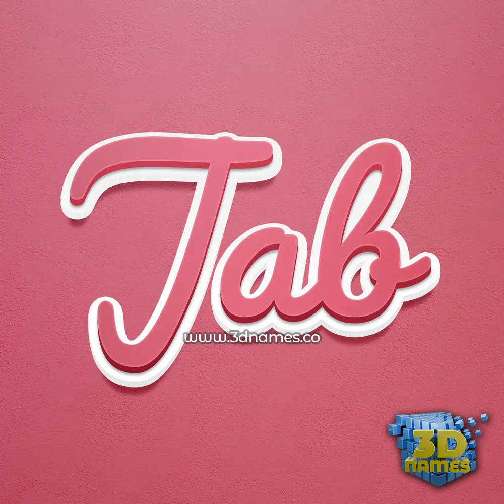 jab in Red Scribble style - 3D name wallpaper