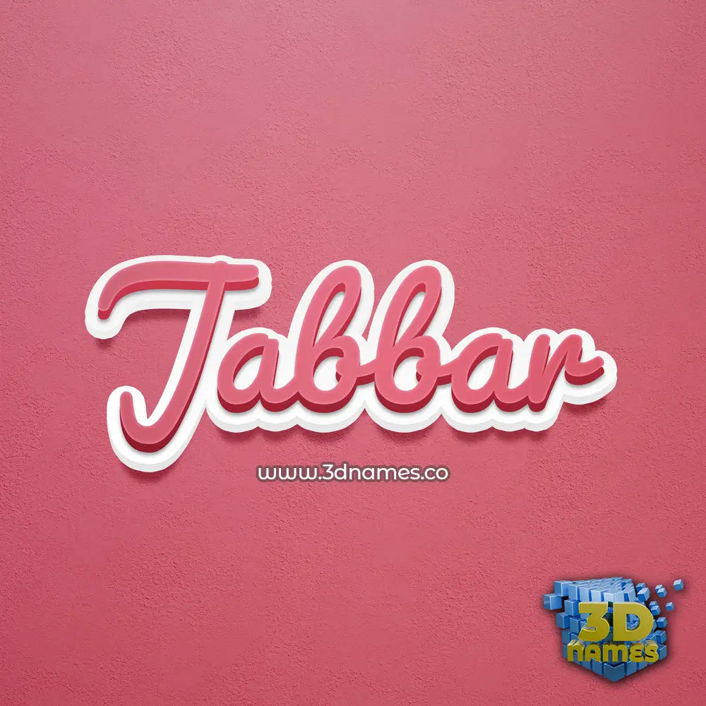 jabbar in Red Scribble style - 3D name wallpaper