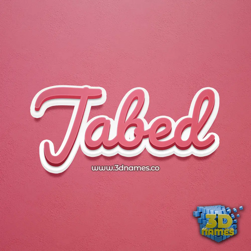 jabed in Red Scribble style - 3D name wallpaper