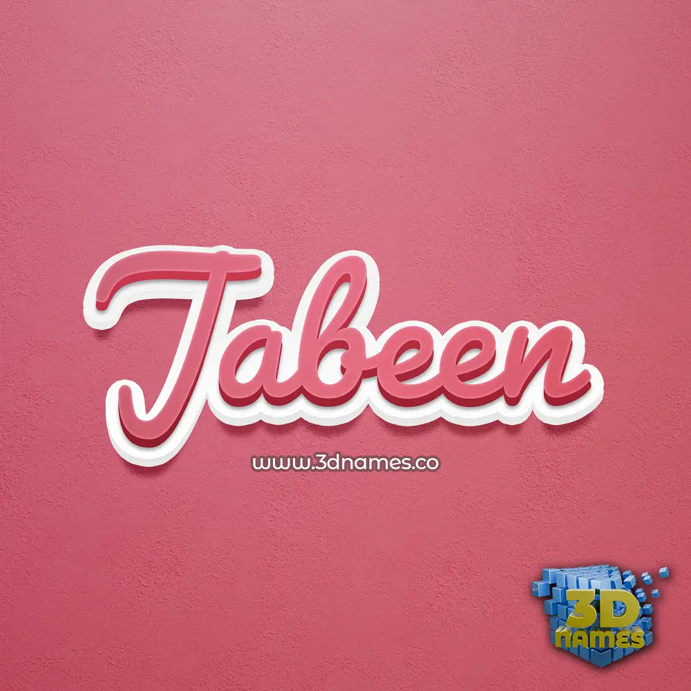 jabeen in Red Scribble style - 3D name wallpaper