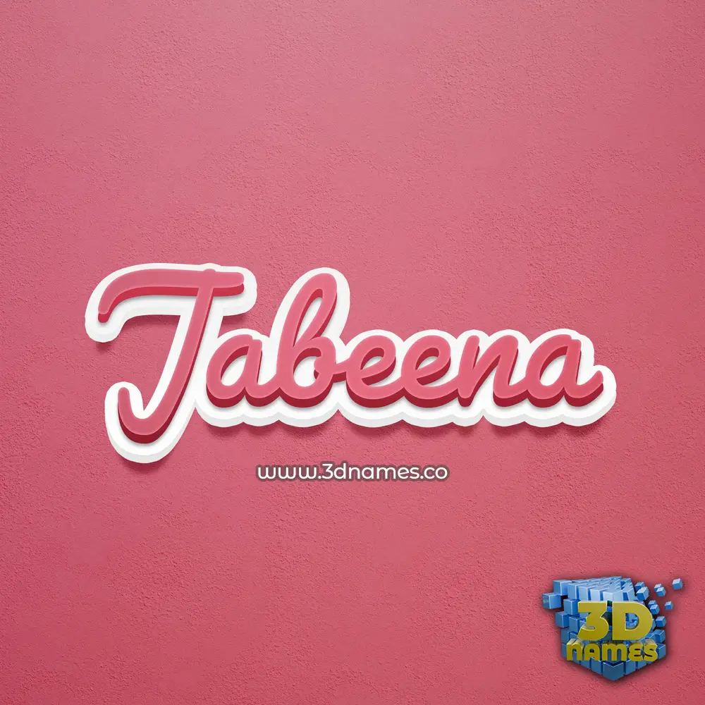 jabeena in Red Scribble style - 3D name wallpaper