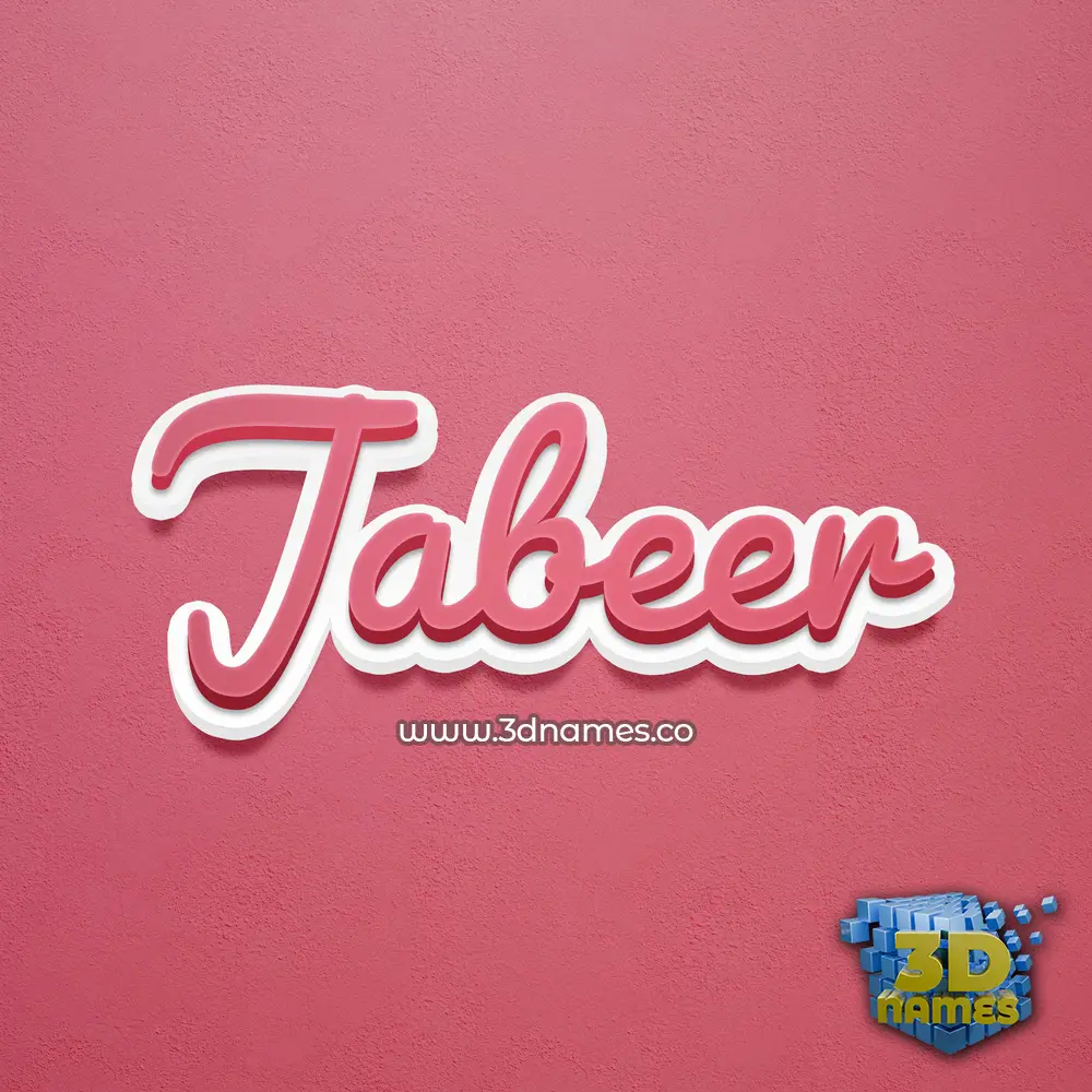 jabeer in Red Scribble style - 3D name wallpaper