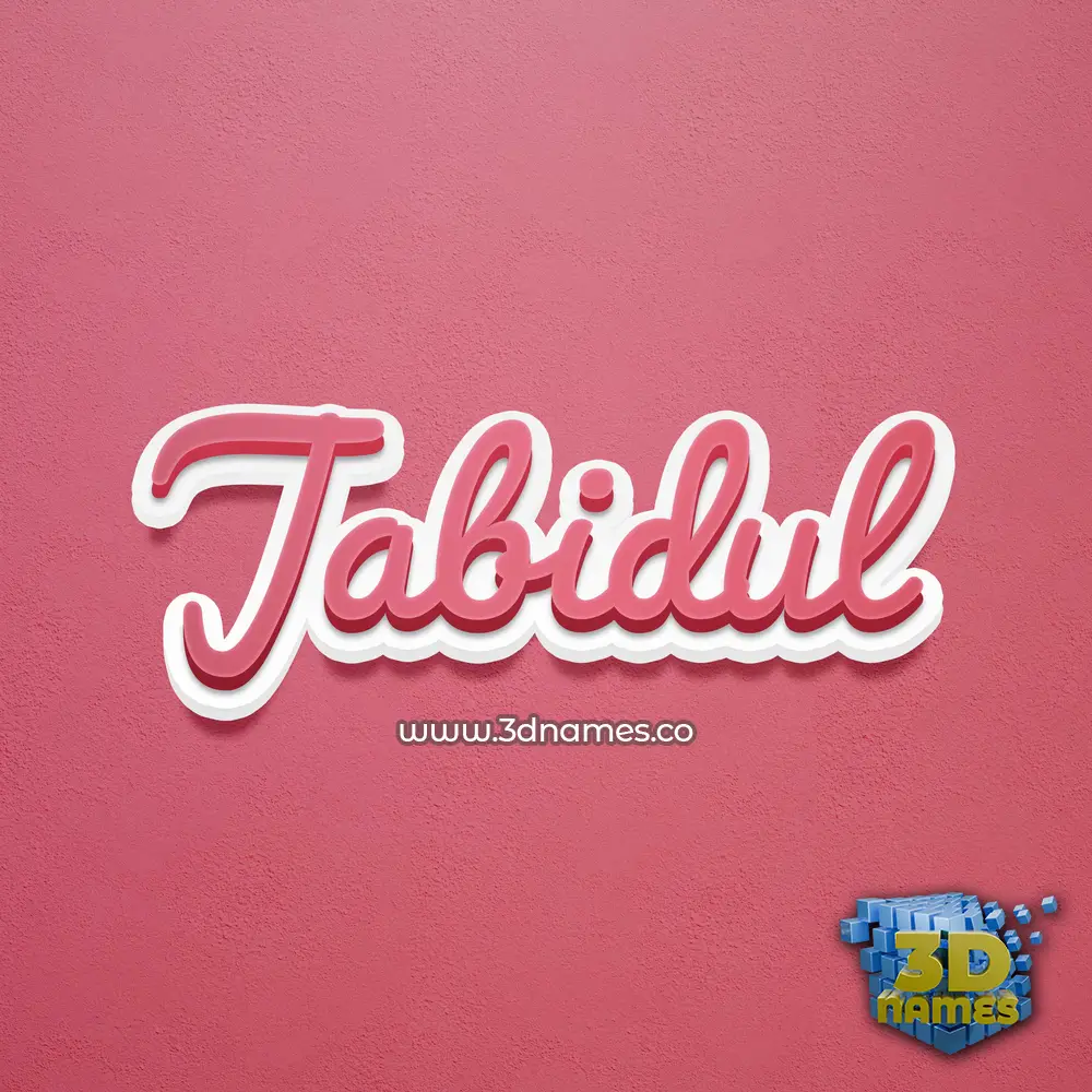 jabidul in Red Scribble style - 3D name wallpaper