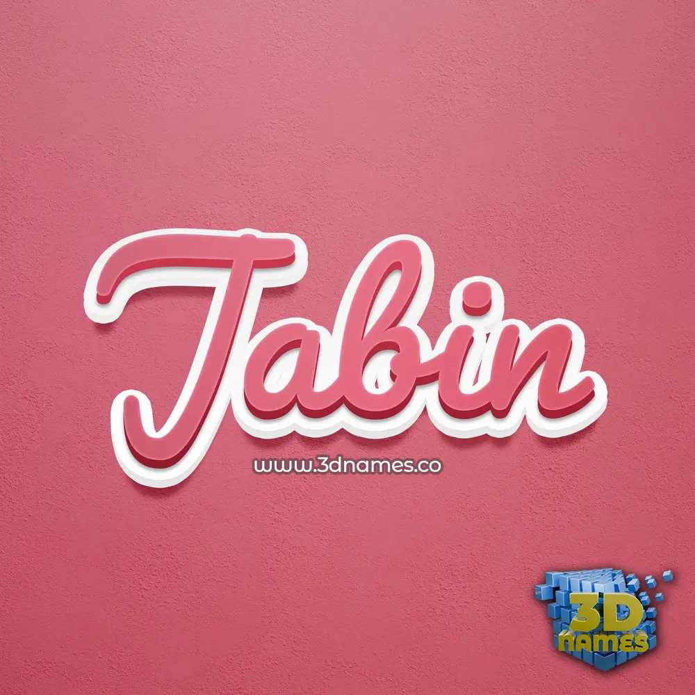 jabin in Red Scribble style - 3D name wallpaper