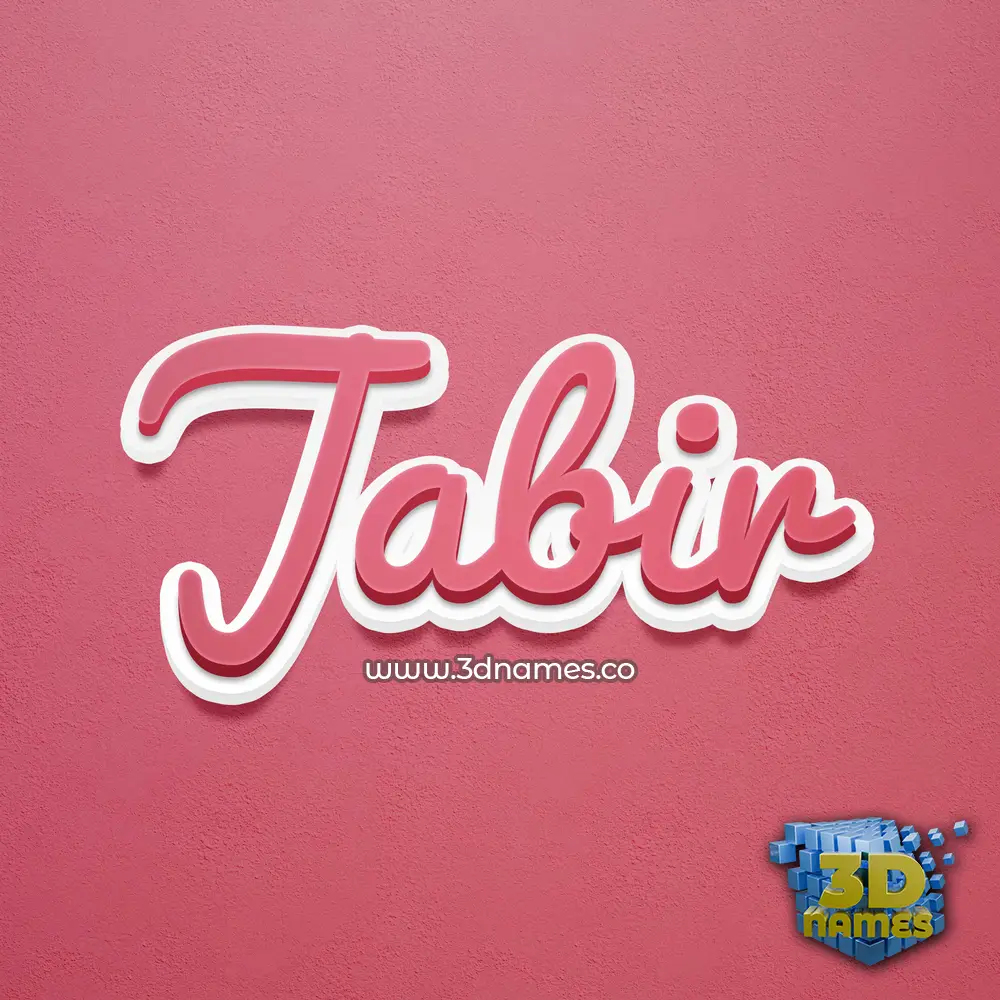 jabir in Red Scribble style - 3D name wallpaper