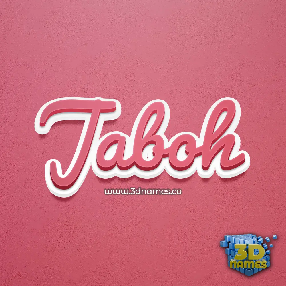 jaboh in Red Scribble style - 3D name wallpaper