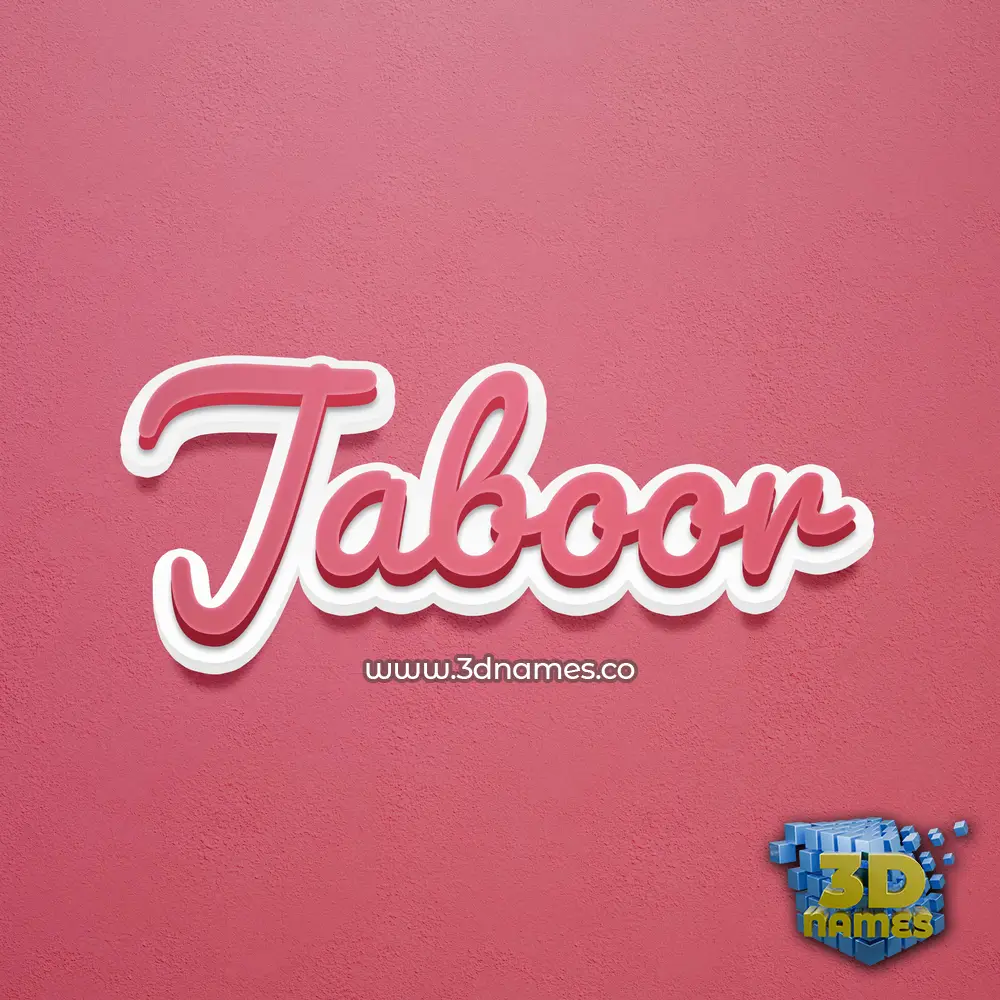 jaboor in Red Scribble style - 3D name wallpaper